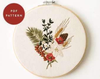 Mother's Day Bouquet Embroidery Pattern: Floral Cross Stitch (PDF Pattern)