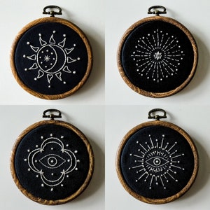 PDF Patterns Sun, Moon, Stars, and Eyes witchy embroidery, weird embroidery, sun moon embroidery, evil eye embroidery, star embroidery image 6