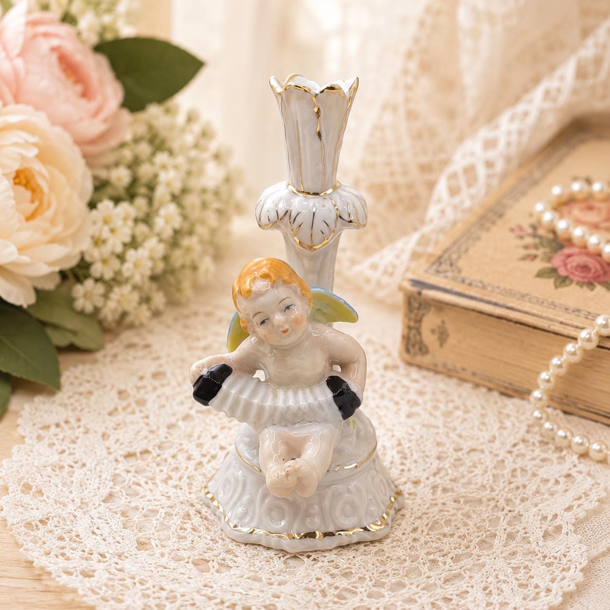 Vintage Porcelain Angel Figurines Japan - Etsy
