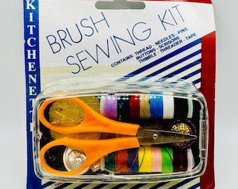 Vintage Brush Sewing Kit: Travel & Home Repair - New in Package