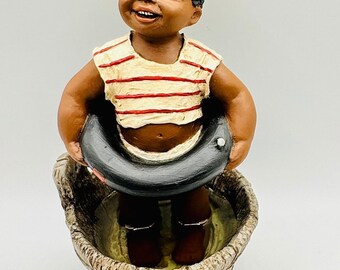 All God's Children Figurine: "Bean" by Martha Holcombe, Folk Art Collectible
