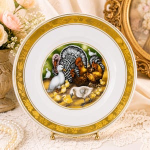 Royal Copenhagen "Ugly Duckling" Plate – 1975 Andersen Fairy Tale, Gold Trim