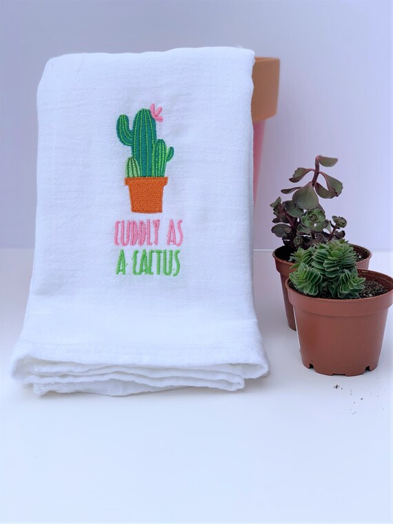 New handmade machine embroidered flour sack towel "sometimes I wet my plants" New handmade machine embroidered flour sack towel "sometimes I wet my plants"