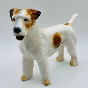 Vintage Ceramic Fox Terrier Figurine: Mid-Century Japan Collectible