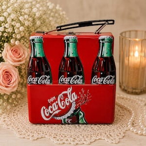 Vintage Coca-cola Six-pack Tin Carry Case – Coke Bottle Design