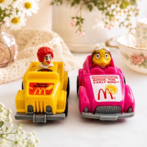 Vintage 1985 Mcdonalds Pull Back Cars Ronald Mcdonald Birdie Early