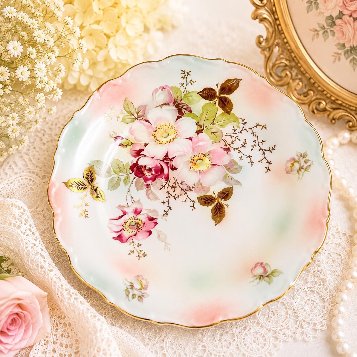 Vintage Schumann Arzberg Bavaria Plate: Hand-painted Floral