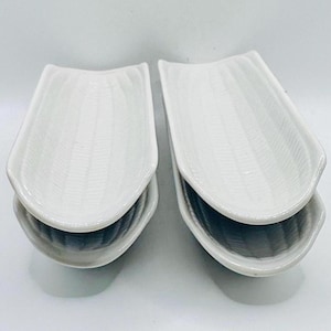 Vintage Ceramic Corn-on-the-Cob Dishes - Set of 4 Farmhouse Serveware