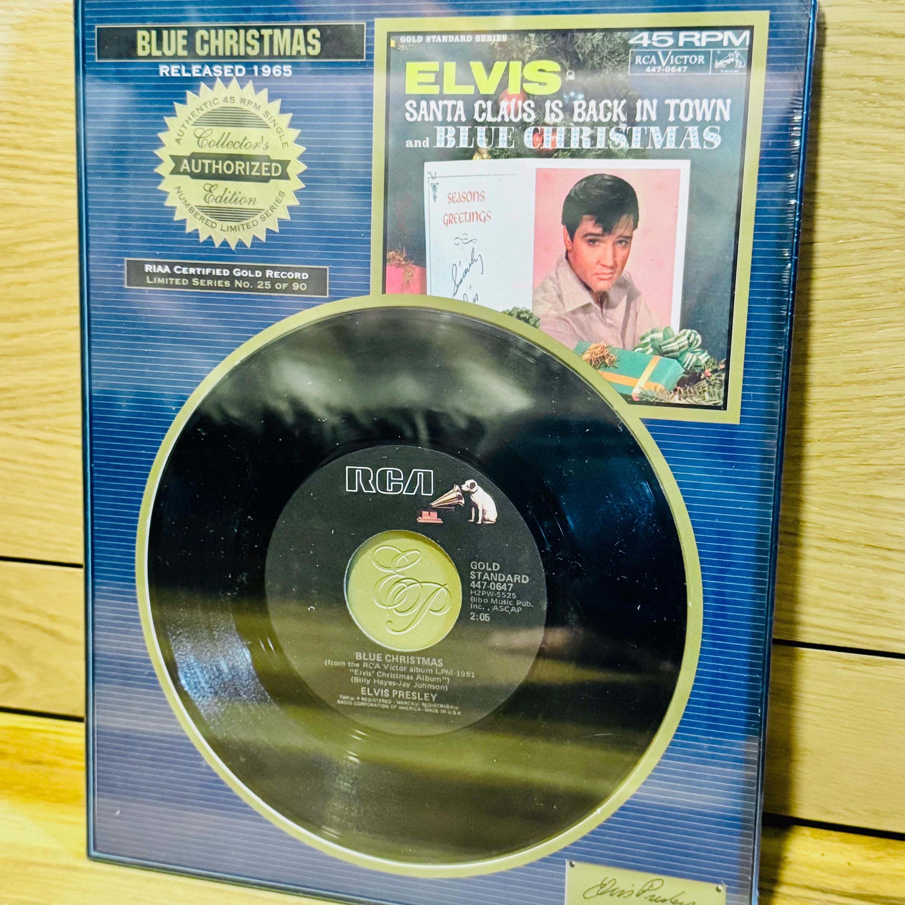 Elvis Presley 'blue Christmas' Gold Record Plaque: RIAA Certified