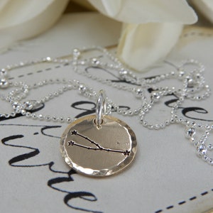 Stamped Constellation Necklace, Zodiac Necklace, Taurus Zodiac Sign, Celestial Jewelry, Astrology Necklace, Zodiac Birthday Gift