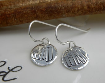 Stamped Sterling Silver Book Earrings/Hand Stamped Book Earrings/Stamped Book Earrings/Stamped Book Jewelry/Book Jewelry/Book Lover Jewelry