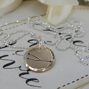 Stamped Constellation Necklace, Zodiac Necklace, Taurus Zodiac Sign, Celestial Jewelry, Astrology Necklace, Zodiac Birthday Gift