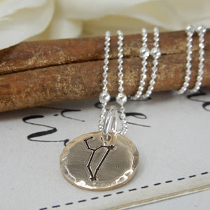 Stamped Constellation Necklace, Zodiac Necklace, Leo Zodiac Sign, Celestial Jewelry, Astrology Necklace, Zodiac Birthday Gift, Gift For Her