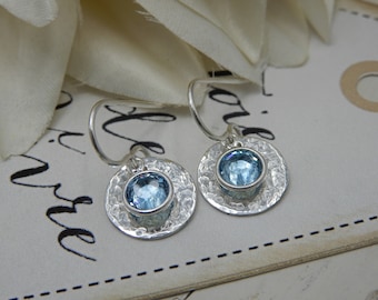 Aquamarine Swarovski Sterling Silver Earrings: March Birthstone
