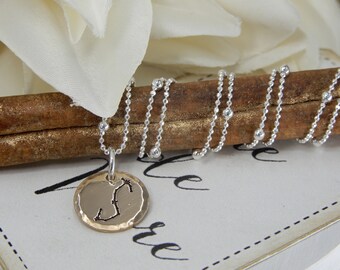 Hand Stamped Scorpio Constellation Necklace: Sterling Silver Astrology Jewelry