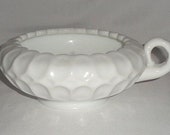 Fenton Thumbprint Hurricane Candle Lamp Base in Milk Glass