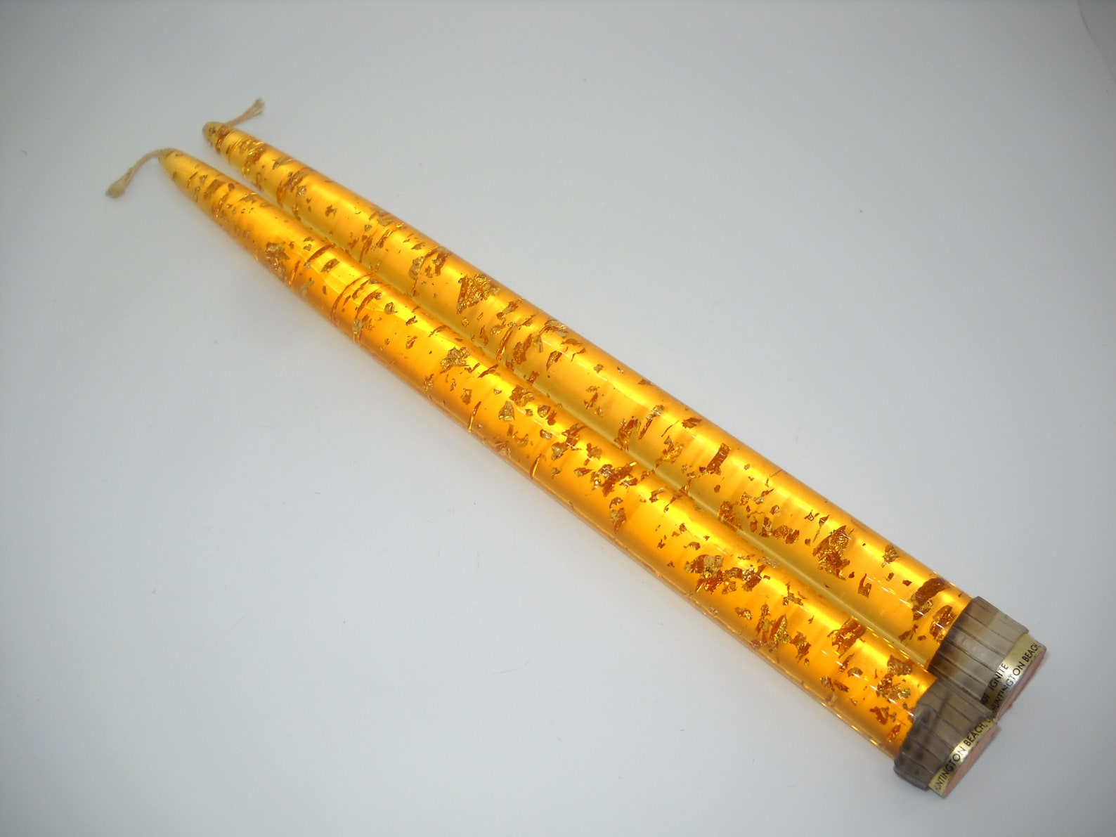 Pair of Midcentury Lucite Acrylic Taper Candles in Honey With Etsy