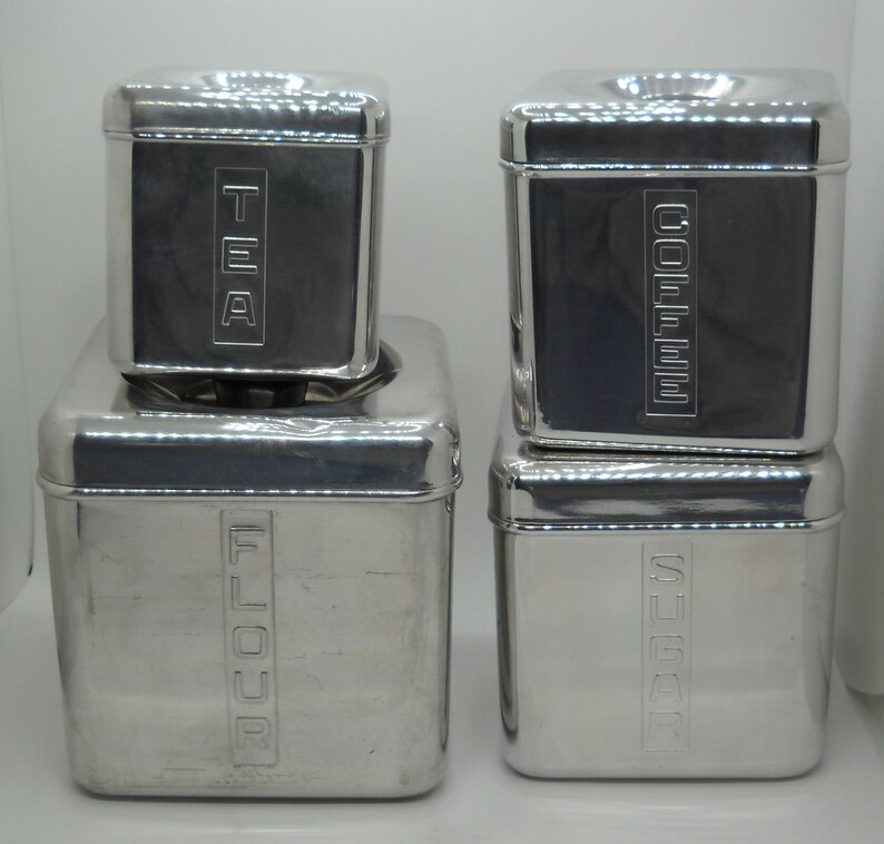 Metasco Aluminum Kitchen Canister Set Made in Italy Set of 4 Etsy