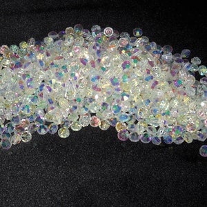 25 Vintage Swarovski 5100/335 ~ 6mm Coin Clear AB Beads Rare