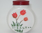 Hocking Fire King Vitrock Red Tulips Range Salt Shaker as seen on A Christmas Story
