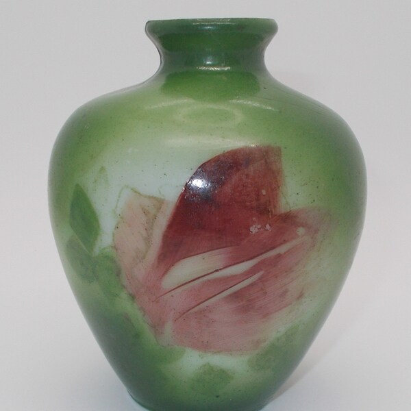 Fostoria Hand Painted Milk Glass Vase Etsy