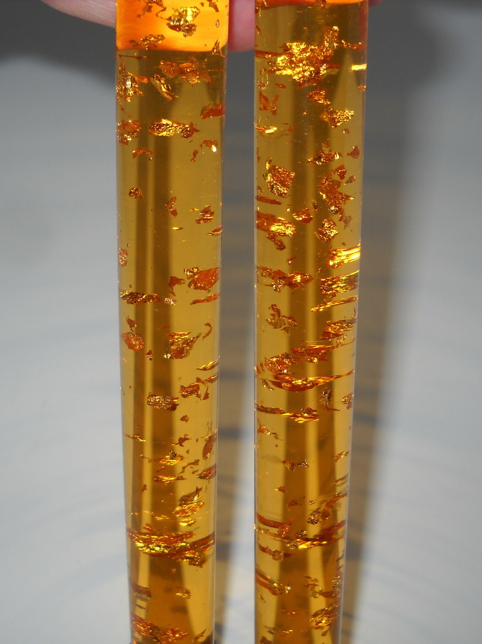 Pair of Midcentury Lucite Acrylic Taper Candles in Honey With Etsy