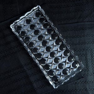 vintage lead crystal rectangular serving tray · 12" long · cut crystal relish appetizer bar tray · nachtmann anglia west germany