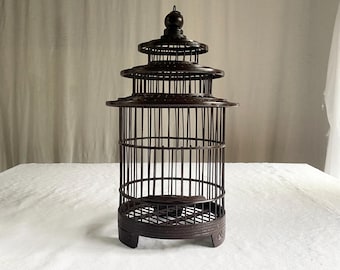 鳥籠　木製品　中国アンティーク　美品 アンティークの吊り下げ式中国製鳥かご - Etsy 日本
