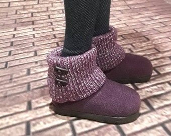 BJD Knit topped boots with buttons- Iplehouse JID, MSD Bjd - multiple color choices!