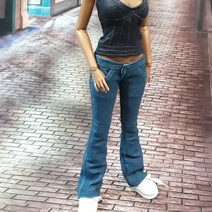 Bjd girl denim jeans, flared boot cut, msd bjds, Iplehouse JID - color and style choice!