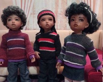 Bjd Striped Sweater- yosd, Iplehouse BID ball-jointed dolls - multiple colors