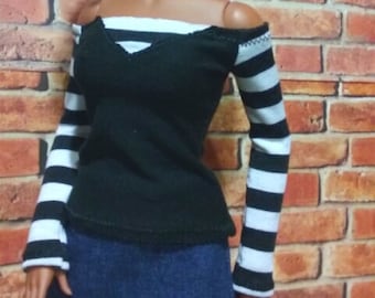 Bjd t-shirt or dress with matching socks, Iplehouse JID girl, MSD - long sleeve - multiple color choices!