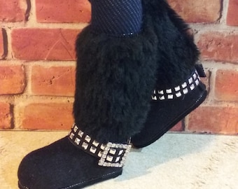 Fur topped tall boots with buckles for ball-jointed dolls| MSD, YoSD, SD sized furry boots with a choice of colors