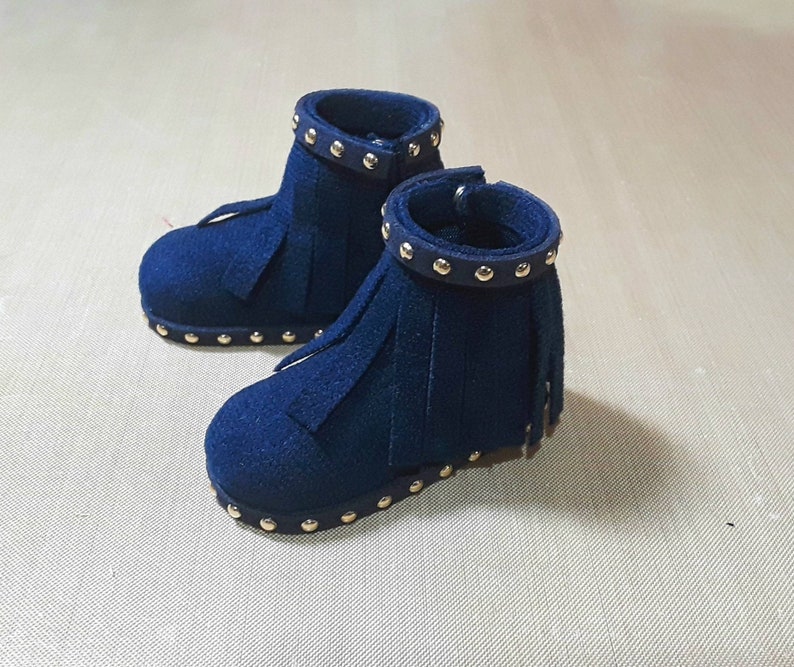 BJD Fringed boots with or without studded trim MSD, YoSD and SD bjd and Iplehouse dolls color choice, boot height choice, and size choice. image 4