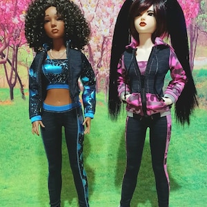 Bjd athletic set- msd bjds, Iplehouse JID girl - jacket, pants, and top- color options!
