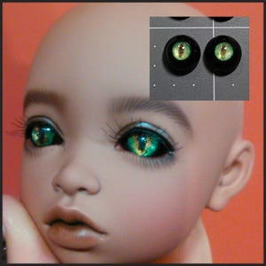 Ojos de dragón BJD hechos a mano: Ojos de resina para muñecas de fantasía (6-16 mm) Jungle