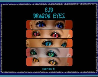 Bjd Dragon Eyes- Handmade fantasy eyes for ball-jointed dolls- 6mm 8mm 10mm 12mm 14mm - 5 colors