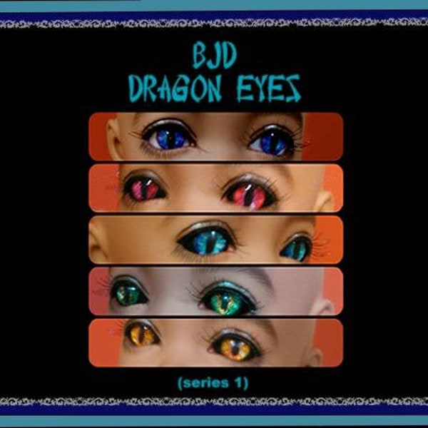 Bjd Dragon Eyes- Handmade fantasy eyes for ball-jointed dolls- 6mm 8mm 10mm 12mm 14mm - 5 colors