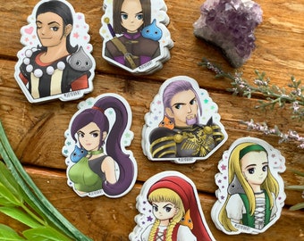 Dragon Quest XI Holographic Stickers: Chibi Anime RPG