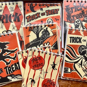 Halloween Sketchbooks | Spooky Ghost Witch Pumpkin Black Cat Vintage aesthetic Drawing Sketch Book Memo Note Pad Journal