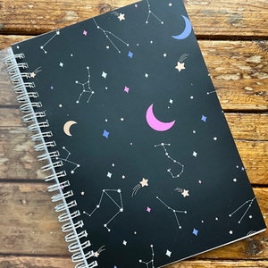5.75” x 8.25” Sticker Album | &quot;Pastel Constellations&quot; Design Sticker Storage Book, Sticker book, Sticker storage, sticker book