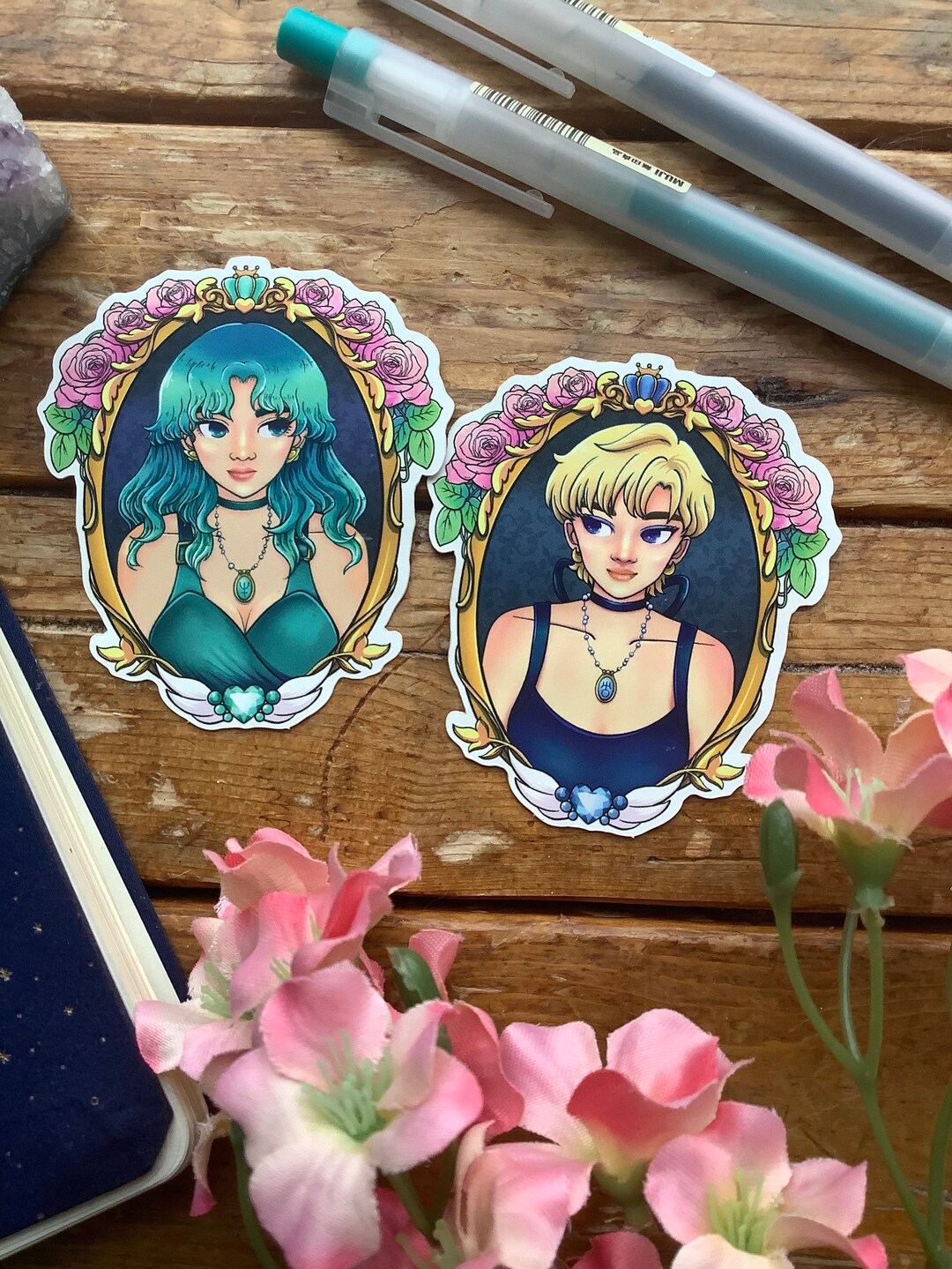 Neptune & Uranus Sticker Set Haruka Tenoh Michiru Kaioh - Etsy