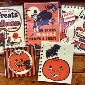 Halloween Sketchbooks | Spooky Ghost Witch Pumpkin Black Cat Vintage aesthetic Drawing Sketch Book Memo Note Pad Journal