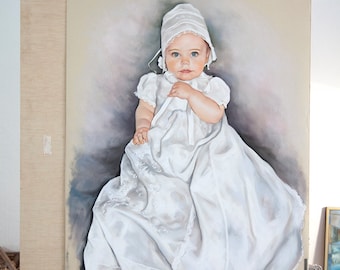 Baby Pastel portrait, Big size portrait