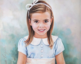 Portraits, Portrait pastel de la photographie. Portrait au pastel d’une belle fille