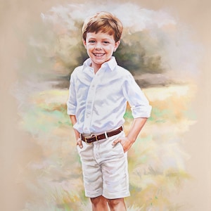 Custom Pastel portrait from photography. Big size portrait, Full body portrait