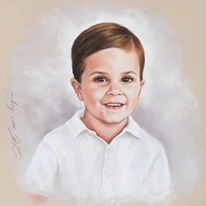 Pastel portrait commission of a child, Children portraits, 19.5x19,5 inches