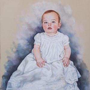 Big Size Pastel Portrait Painting of a baby boy, 29x 43 inches image 1