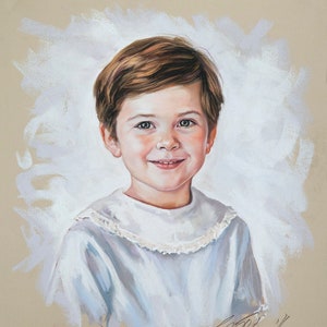 Custom Pastel Portrait from photography. Handmade pastel portrait painting.