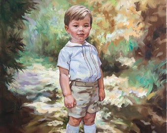 Custom Oil portrait, Portrait painting of a child, Children paintings, Oil portrait, Children portraits, Oil on canvas